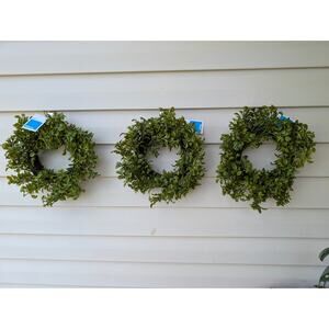 Set of 3 Faux Greenery Mini 12" Wreath Decor Farmhouse DIY